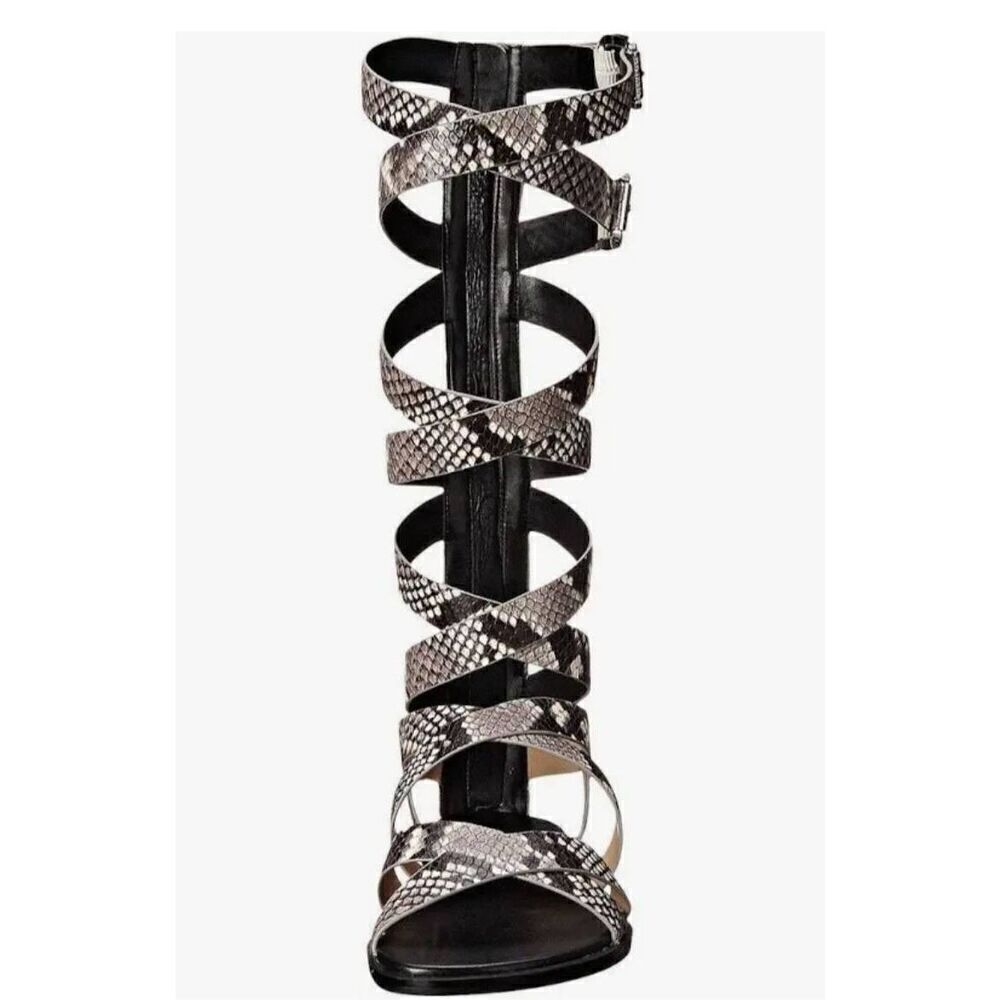 Michael Michael Kors Darby Tall Printed Snake Gladiator Sandals, NEW, Sz. 5.5